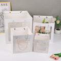 10pcs-Jumbo Thickened Square Gift Bags, Clear Cellophane Flower Bouquet Tote Bags, Plant Pot Wrapping Bags