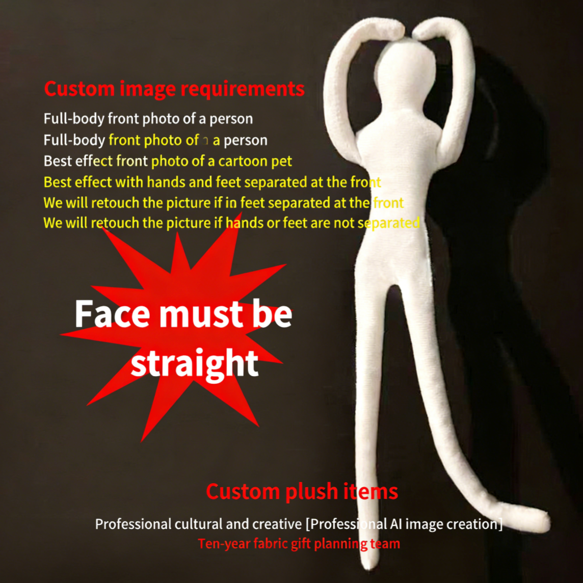 Custom Pet Portrait Abstract Doll with DIY Bendable Poseable Inner Frame