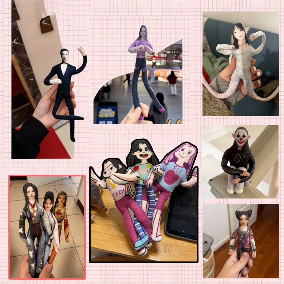 Custom Pet Portrait Abstract Doll with DIY Bendable Poseable Inner Frame