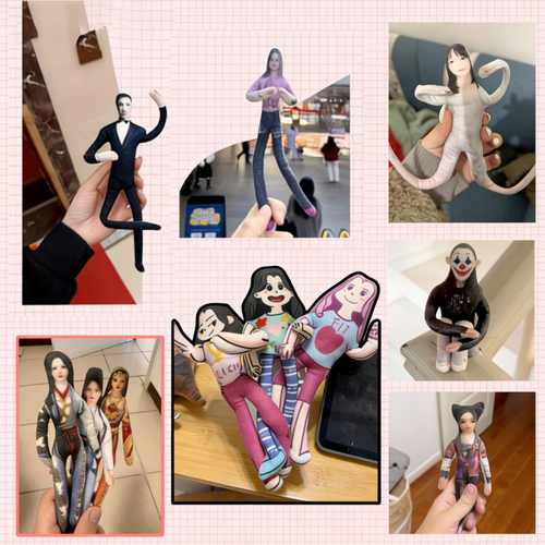 Custom Pet Portrait Abstract Doll with DIY Bendable Poseable Inner Frame