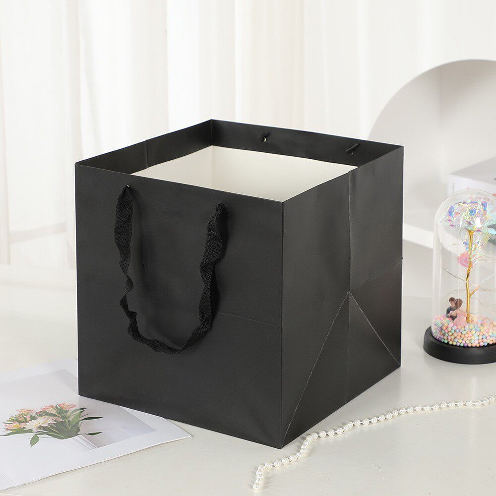 10pcs-Square Gift Bags, Birthday Party Favor Bags, Paper Tote Bags with Handle