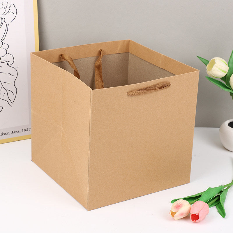 10pcs-Square Gift Bags, Birthday Party Favor Bags, Paper Tote Bags with Handle