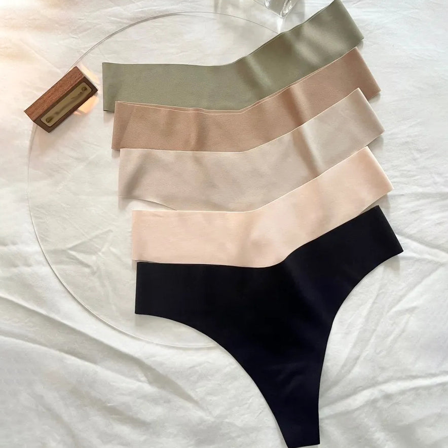 Ultra-Comfortable Seamless Thong: Low-Rise V-Front Design, 6-Pack