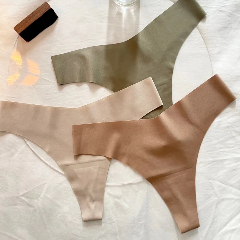 Ultra-Comfortable Seamless Thong: Low-Rise V-Front Design, 6-Pack