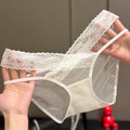 French Lace Waistband Ultra-Thin Comfortable Women's Panties - 3-Pack