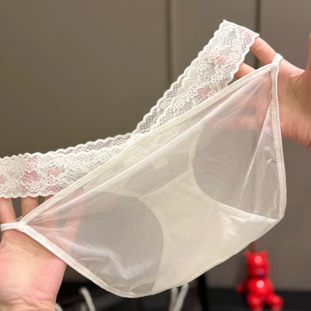 French Lace Waistband Ultra-Thin Comfortable Women's Panties - 3-Pack