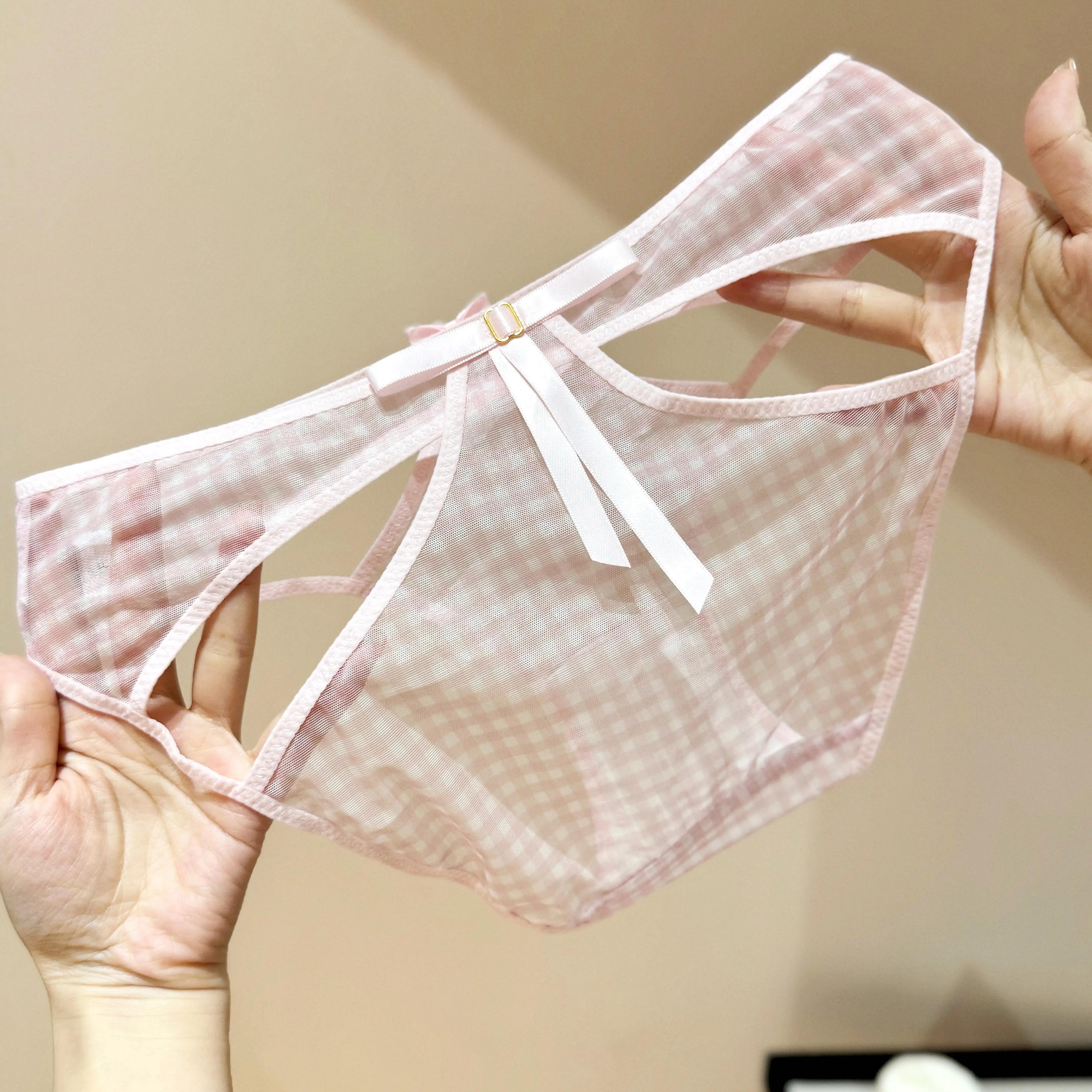 Tartan Plaid - French-style Girls' Tassel Bow Soft Comfort Triangle Panties - 4-Pack