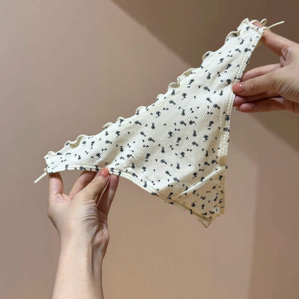 French Floral Lace Panties: Sweet & Alluring Adjustable Tie Design, Ultra-Comfortable 4-Pack