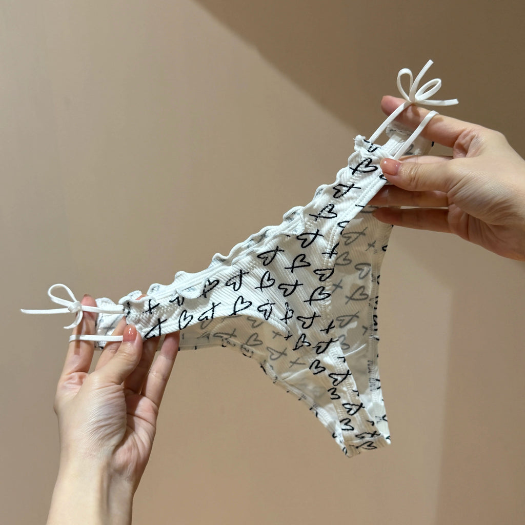 French Floral Lace Panties: Sweet & Alluring Adjustable Tie Design, Ultra-Comfortable 4-Pack