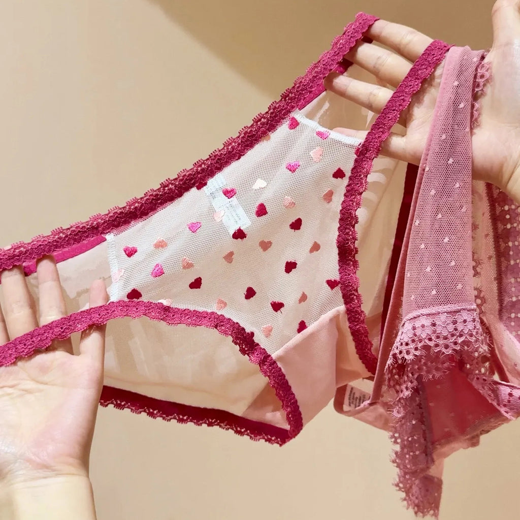 French Sexy All Lace Comfortable Underwear for Women - 4 Pack