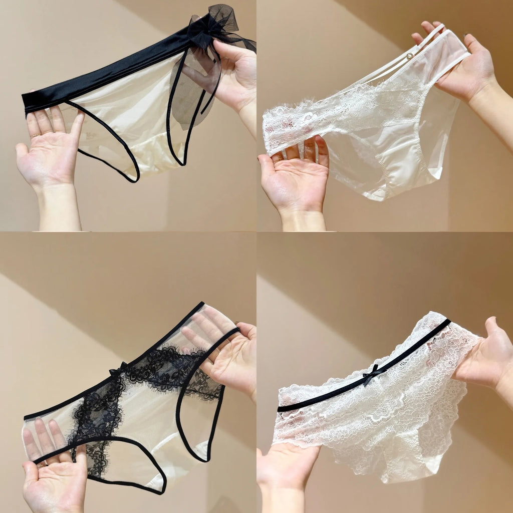 5-Pack French Elegance White Lace Panties for Women - Ultra Comfortable