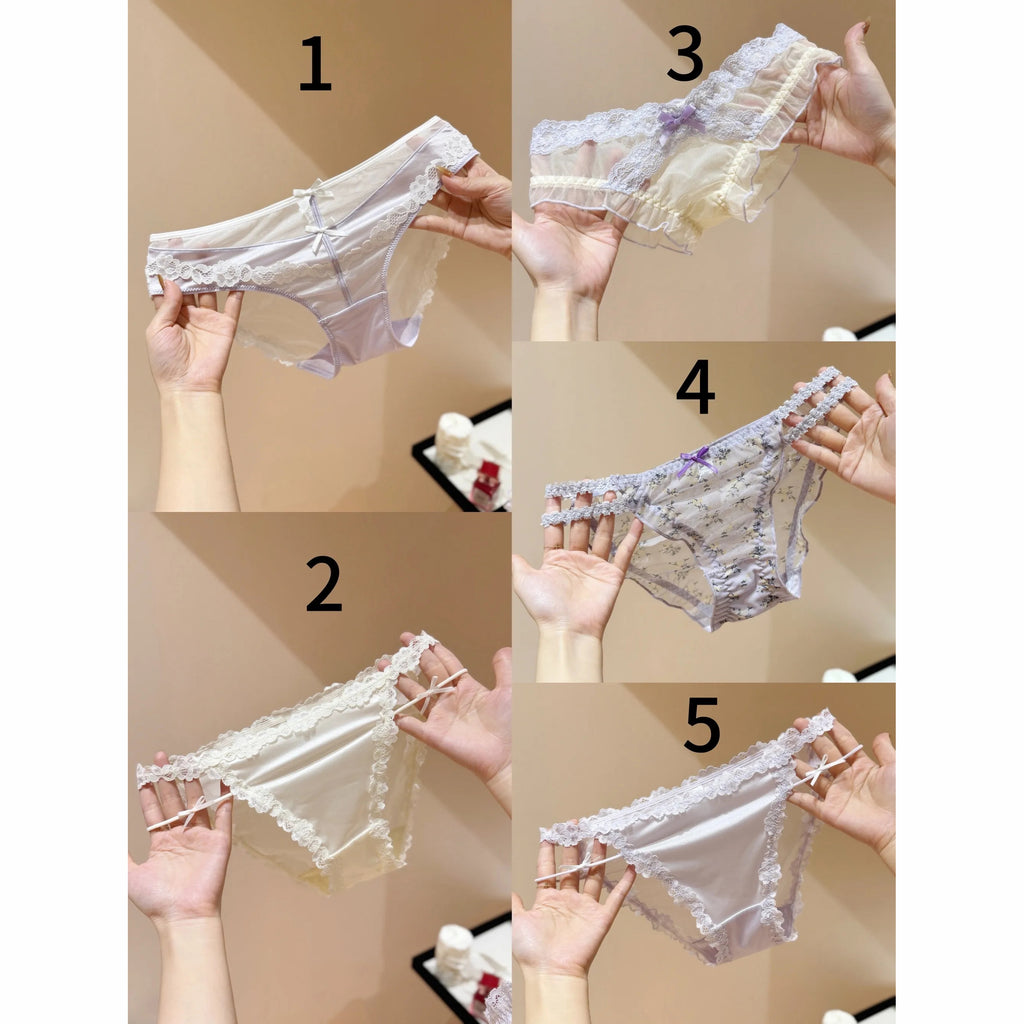 Taro purple wind chime ~ French Lace Sexy Underwear · Five-piece set