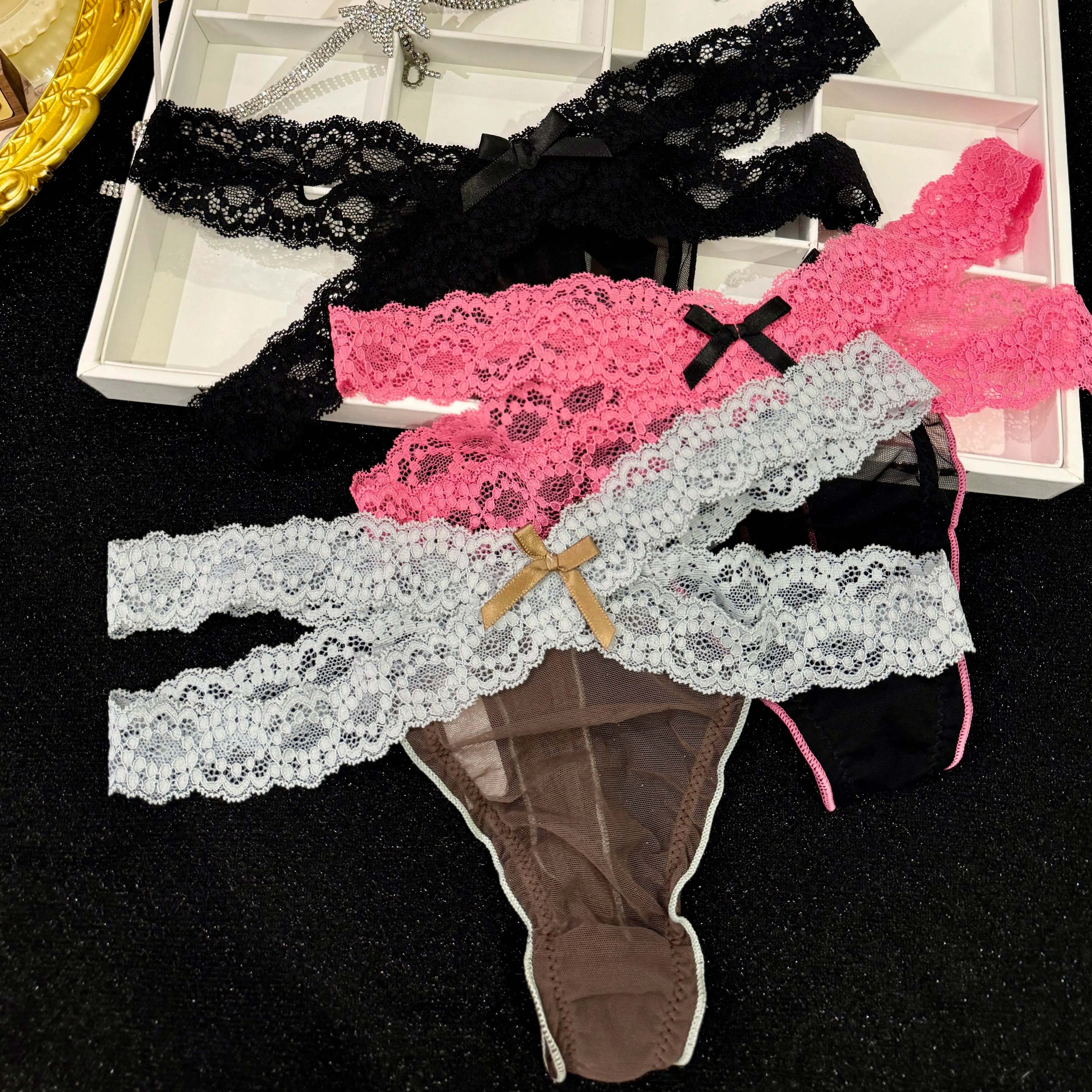 Sexy Lace Panties with Twin Ring Waistband - Stylish & Comfortable, 6-Pack