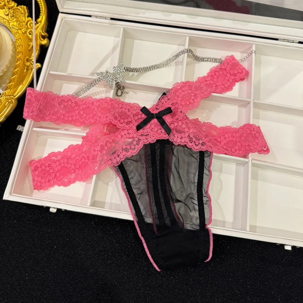 Sexy Lace Panties with Twin Ring Waistband - Stylish & Comfortable, 6-Pack