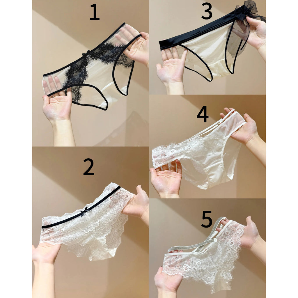 5-Pack French Elegance White Lace Panties for Women - Ultra Comfortable
