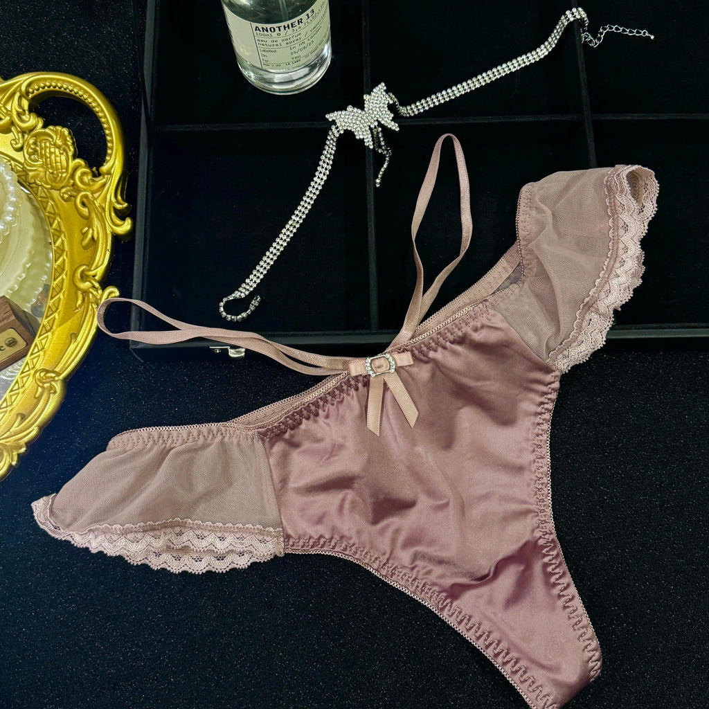 French Lace Waistband Sexy T-Back Thong Set - 3-Pack