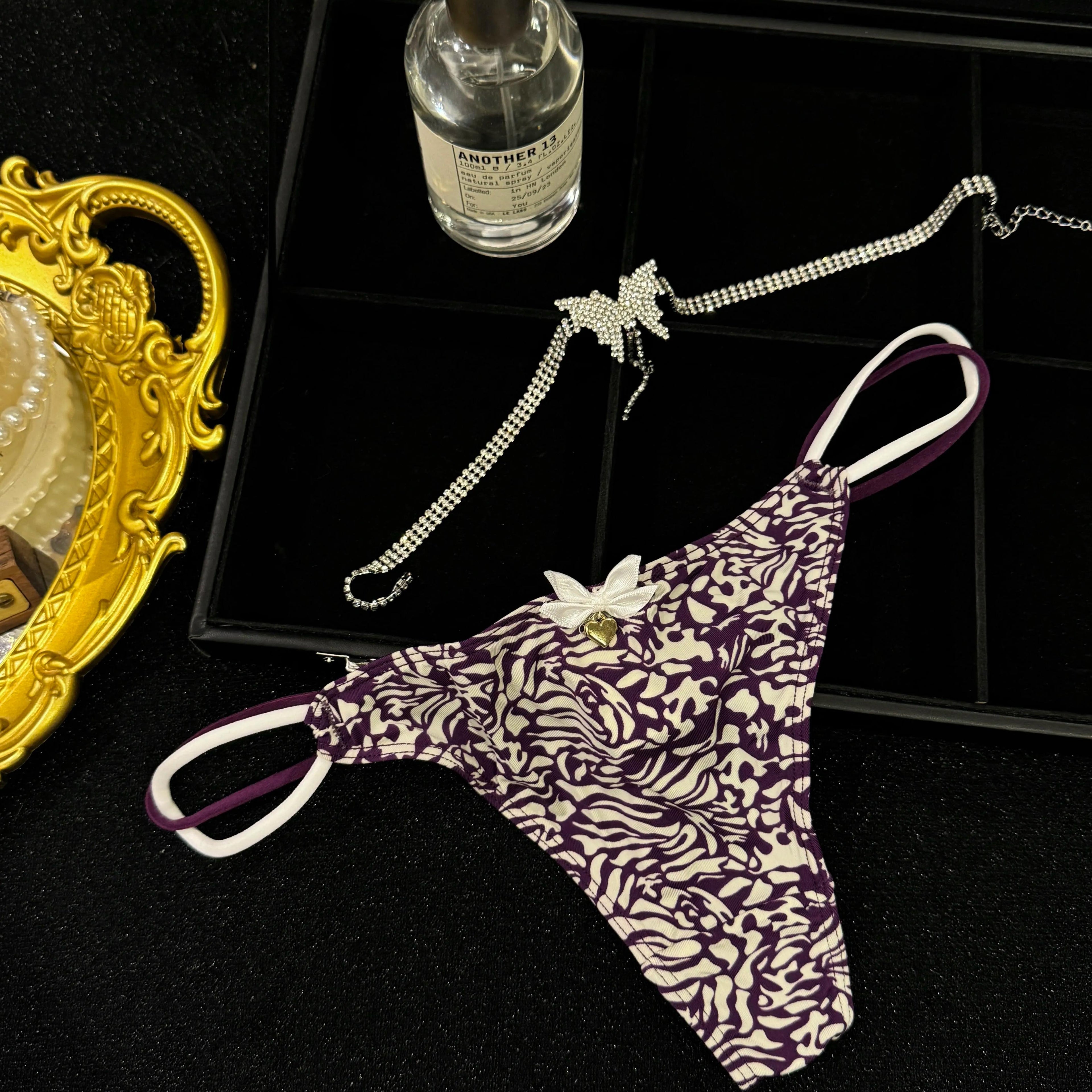 French Lace Waistband Sexy T-Back Thong Set - 3-Pack