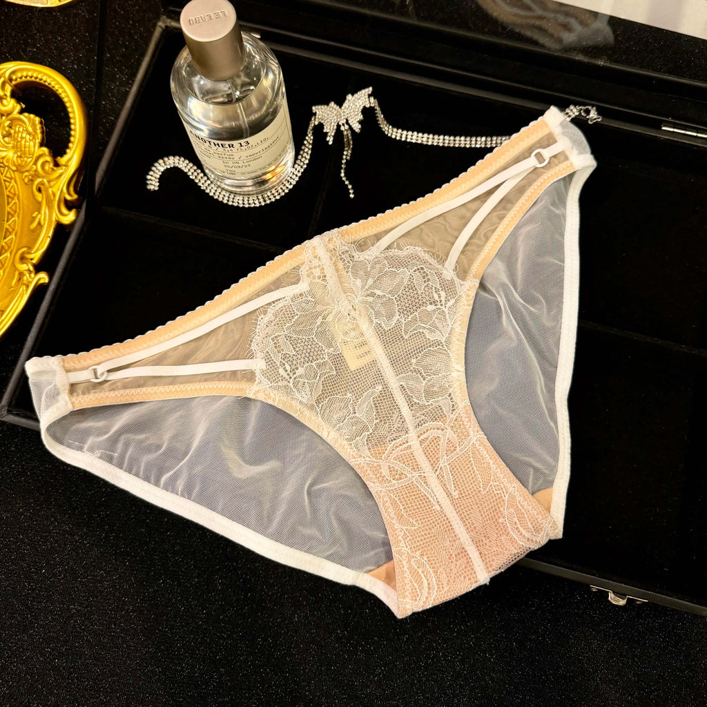 French lace embroidered delicate underwear - 5 pieces set