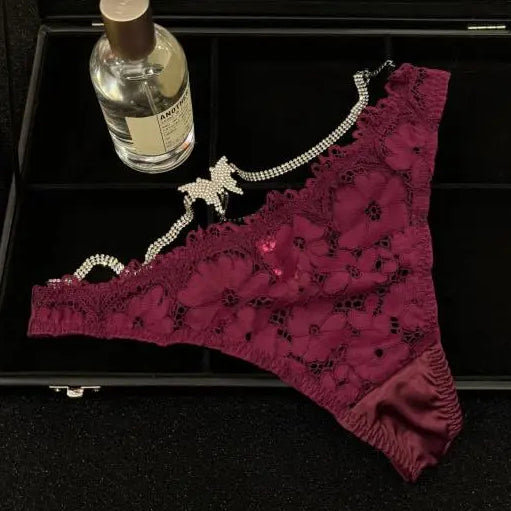 French Lace Waistband Sexy T-Back Thong Set - 3-Pack