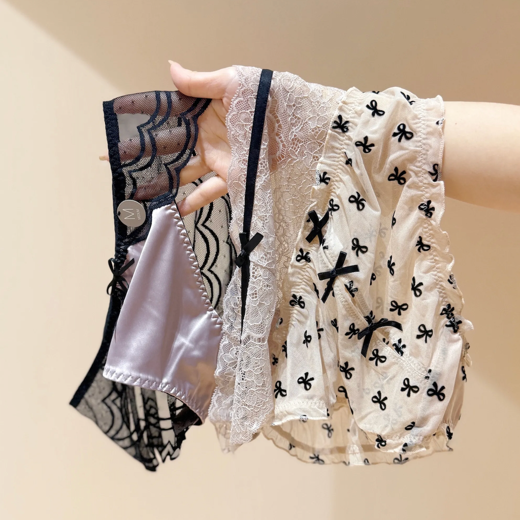 French romantic lace sexy underpants- 3-piece set